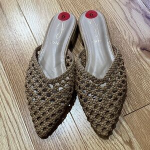 NWT Joie Tan Woven Mules